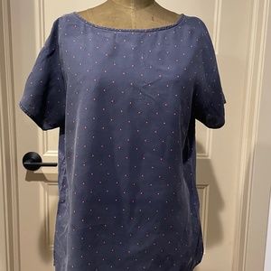 Silk Polkadot J Crew Blouse